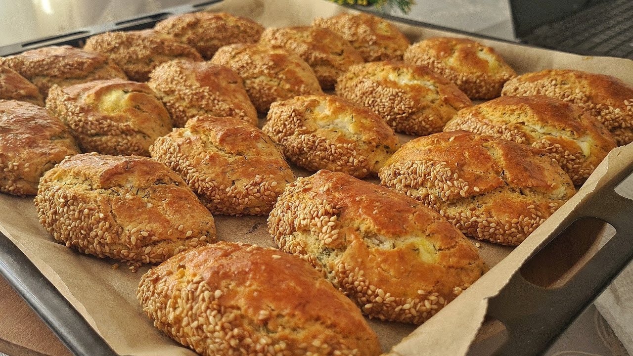 1 TEPSİ ANINDA BİTECEK 🥇KAHVALTIYA 5 Çayına MAYASIZ KOLAY Poğaça Tarifi 