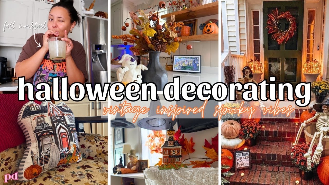 90s Inspired HALLOWEEN Decorating 🎃 COZY FALL VIBES + Caramel Apple Mocktail Recipe | Page Danielle