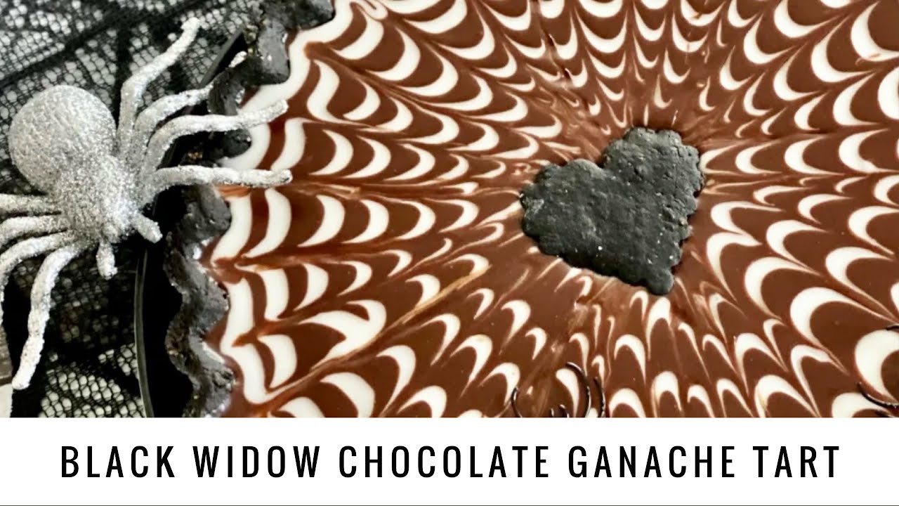 🇺🇸Black Widow Chocolate Ganache Tart🕷 🇫🇷Tarte Toile d&rsquo;Araign&eacute;e &agrave; la Ganache🕸