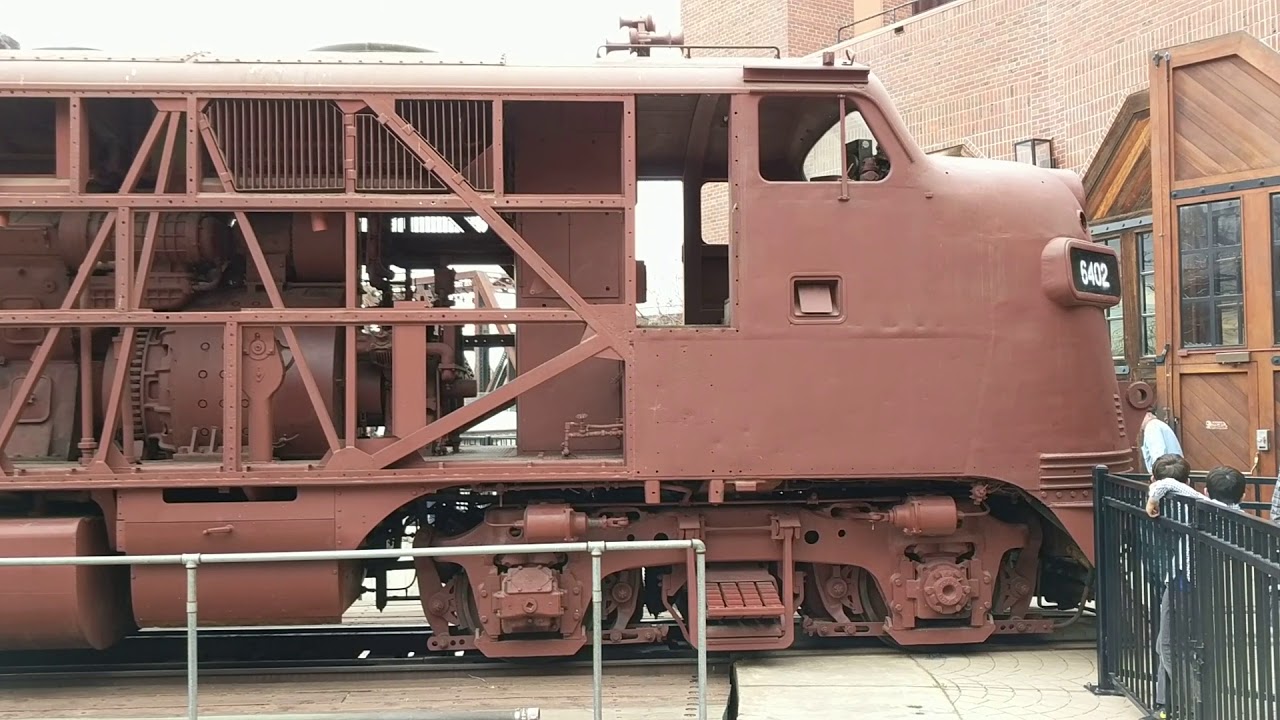 Sacramento Train museum, pulling an old diesel out of the museum.
