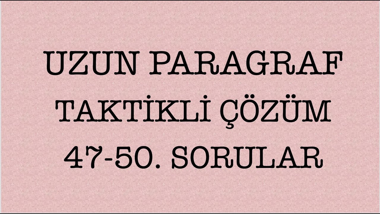 2019 Arapça YDS İlkbahar 47-50 Arası Soru Analizi. Arapça Uzun Paragraf Soruları  Pratik Çözüm