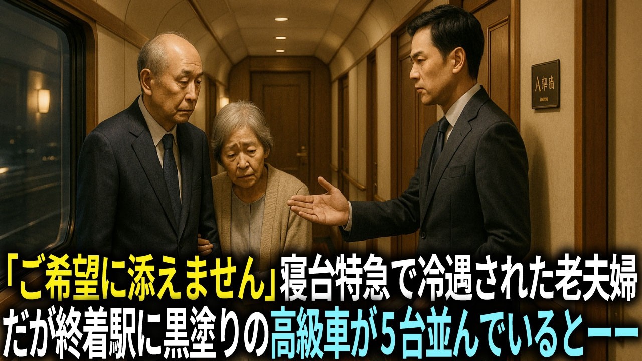 「ご希望に添えません」豪華寝台特急で冷遇された老夫婦。だが終着駅に黒塗りの高級車が5台並んでいるとーー。