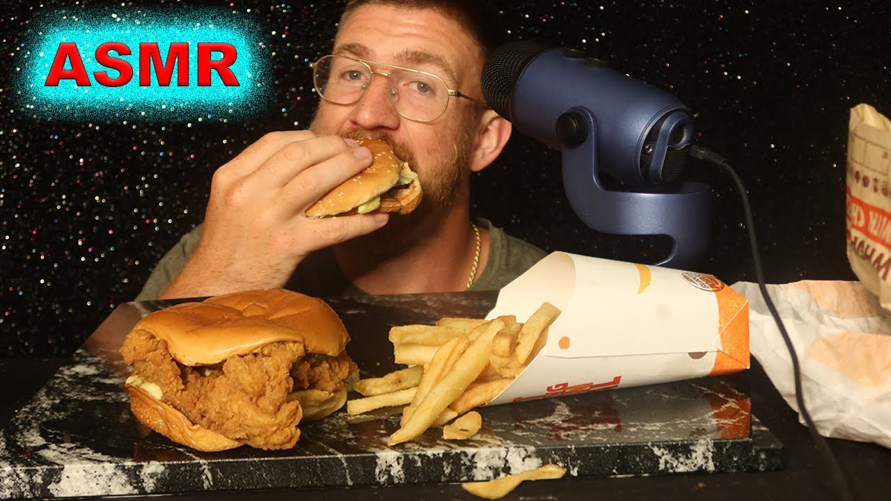 ASMR BURGER KING MUKBANG  Ch'KING & WHOPPER EATING SOUNDS