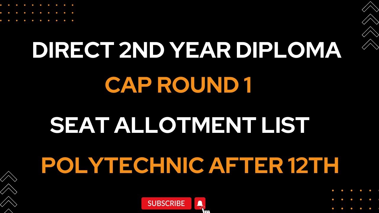 Direct 2nd year diploma CAP Round 1 Allotment List