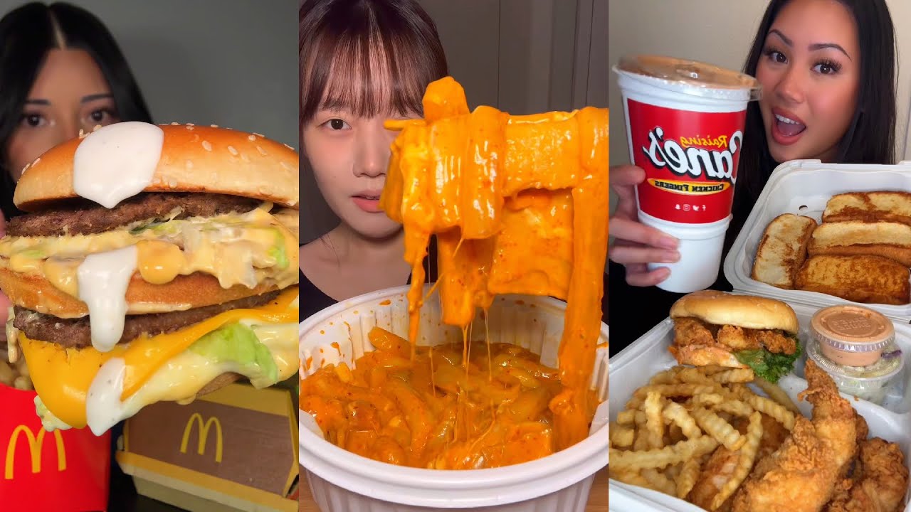 TIKTOK Mukbang Compilation | McDonald's, Buldak, Cane's, In-N-Out, Chipotle & More!