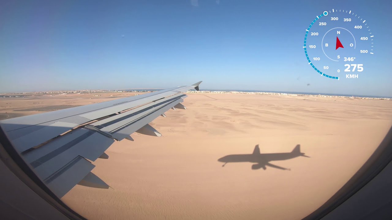 Landung Hurghada mit Geschwindigkeitsmessung  Condor A321 D-ATCA in Hurghada am 08.Juli 2019