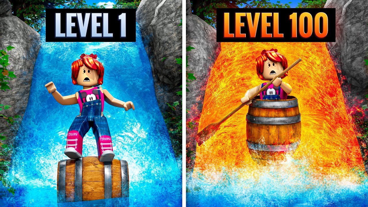 DESCENDO CACHOEIRAS de BARRIL NO ROBLOX!