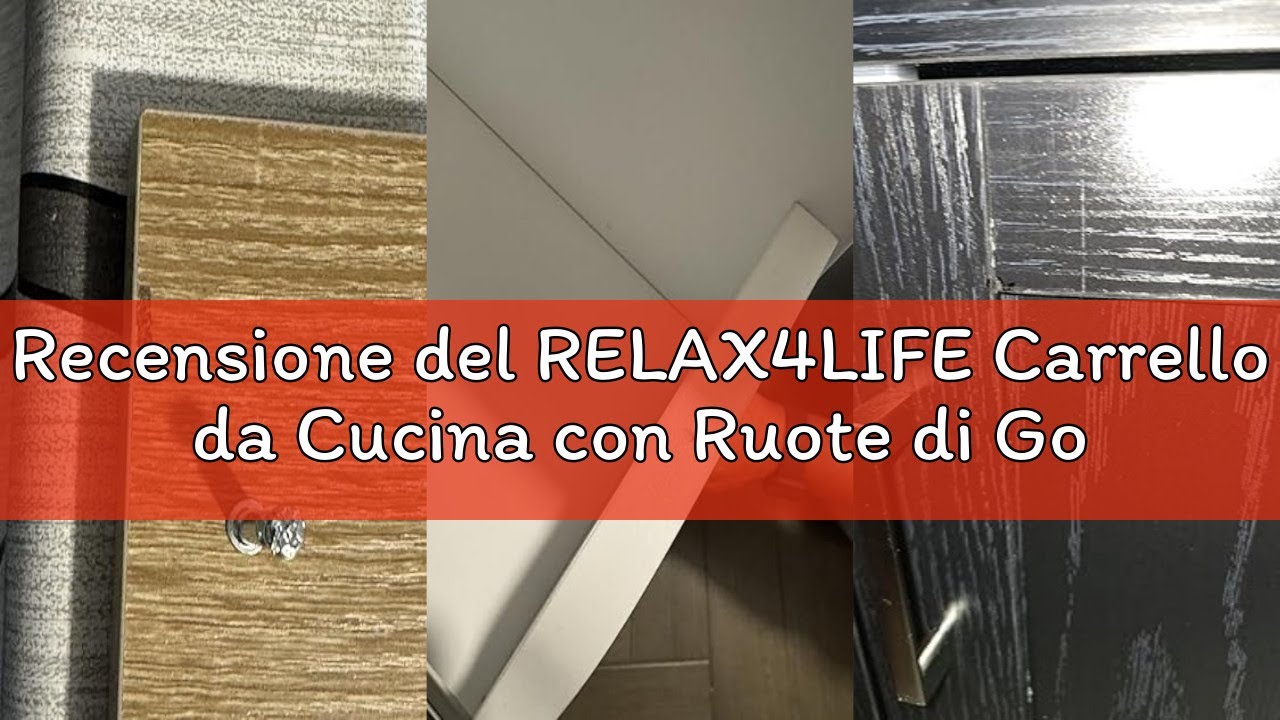 Recensione del RELAX4LIFE Carrello da Cucina con Ruote di Gomma Silenziosi, Piano per Microonde, Por