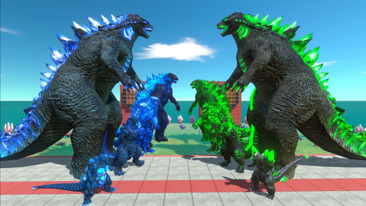 Evolution of Godzila 2014 Ice Frostbite VS Green Itself - Animal Revolt Battle Simulator