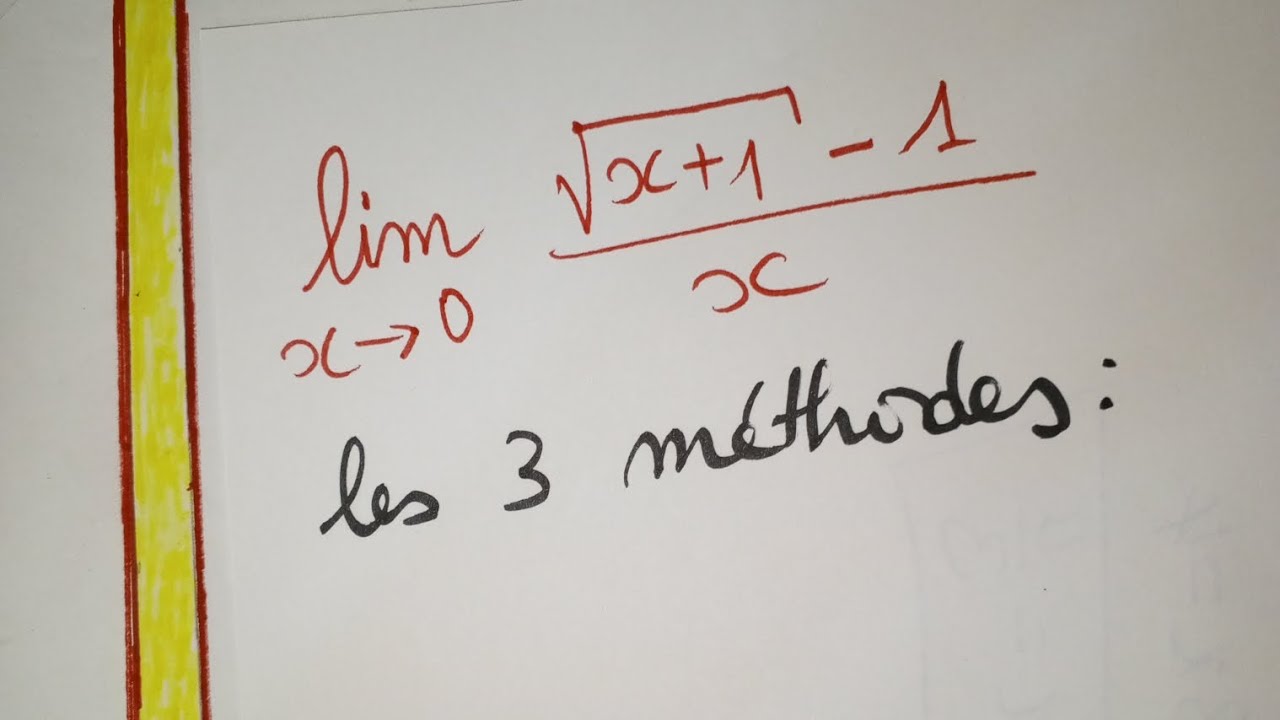 Limite de sqr(X+1)-1/X quand X tend vers 0. Limite de racine carrée de x-1 -1 sur X. Nombre dérivé