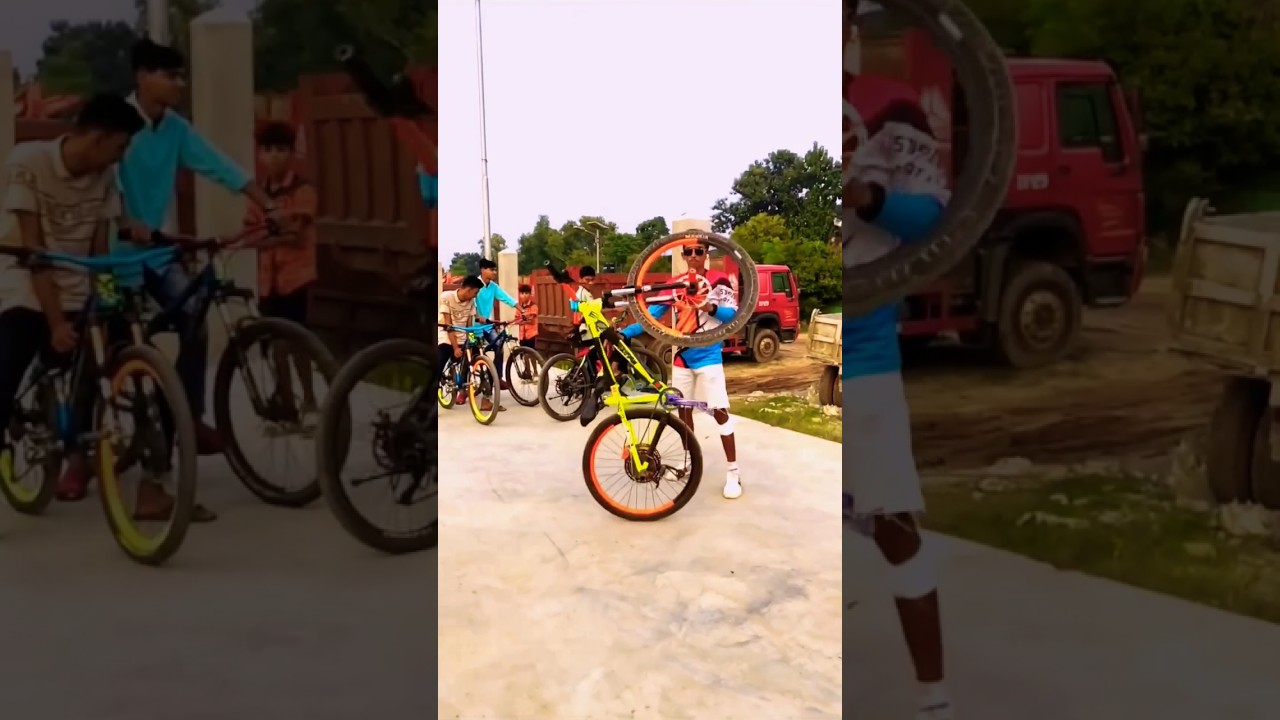 New Cycle Stunts 🤯🔥 || how to do wheelie #shortsfeed#trending#viral#stunt#youtubeshorts#ytshorts#new
