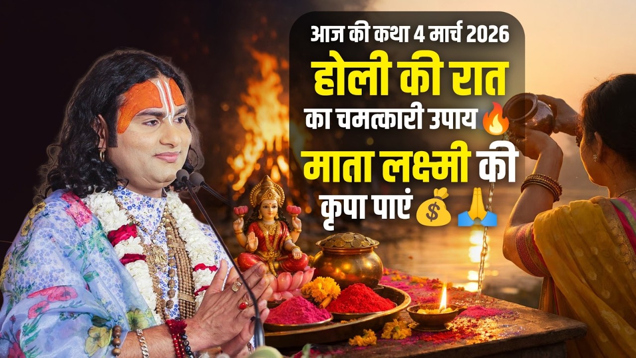 आज की कथा 4 मार्च 2026 | होली की रात का चमत्कारी उपाय 🔥 माता लक्ष्मी की कृपा पाएं 💰🙏