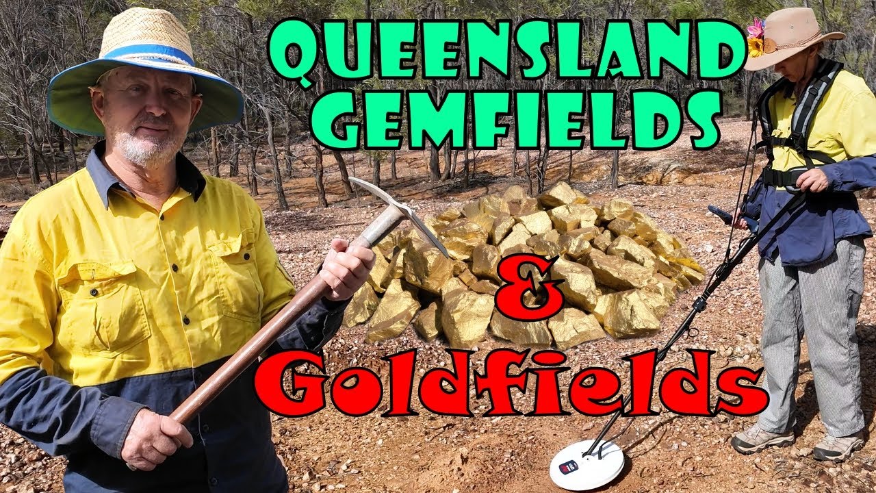 Gemfields в Sapphire and Gold Detecting в Клермонте, Квинсленд. Караван путешествует по Австралии.