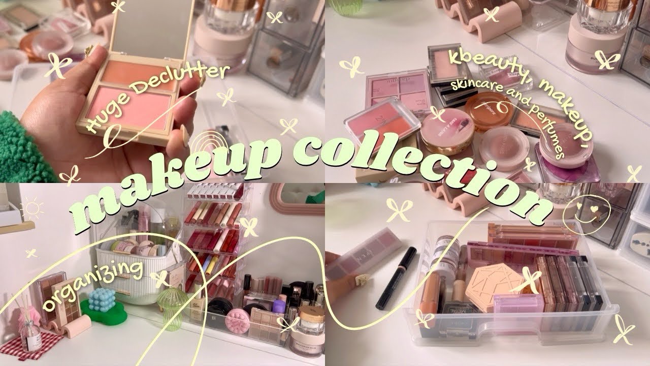 Sharing my Korean makeup collection + organizing + Decluttering