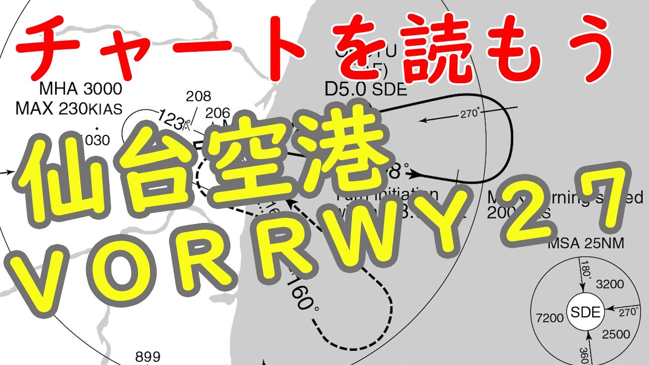 仙台空港のアプローチャート１枚を隅々まで解説VORアプローチ【航空管制解説講座】