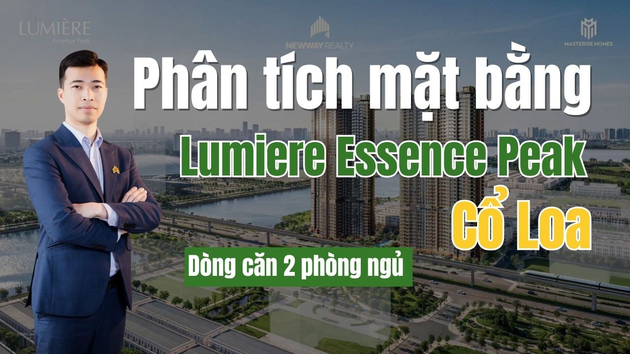 Mặt bằng dòng căn 2 phòng ngủ tại Lumiere Essence Peak Cổ Loa