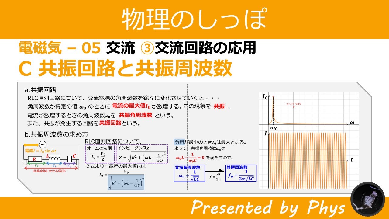 [高校物理] 電磁気 05③C 共振回路と共振周波数