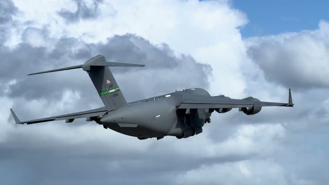 USAF/McCHORD C-17 Globemaster taking off from Mercedita Airport in Ponce 1/18/26