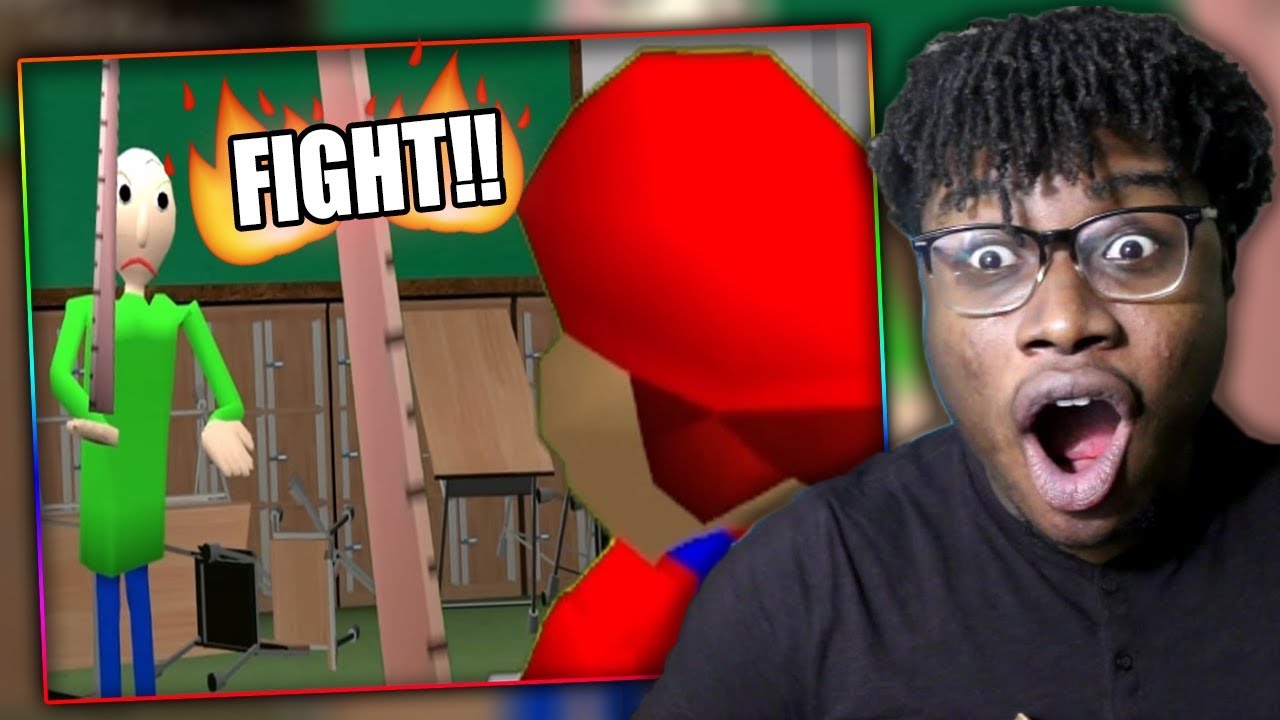 MARIO FIGHTS A BALD HEADED CREEP! | SMG4: If Mario was in Baldi's Basics Reaction!
