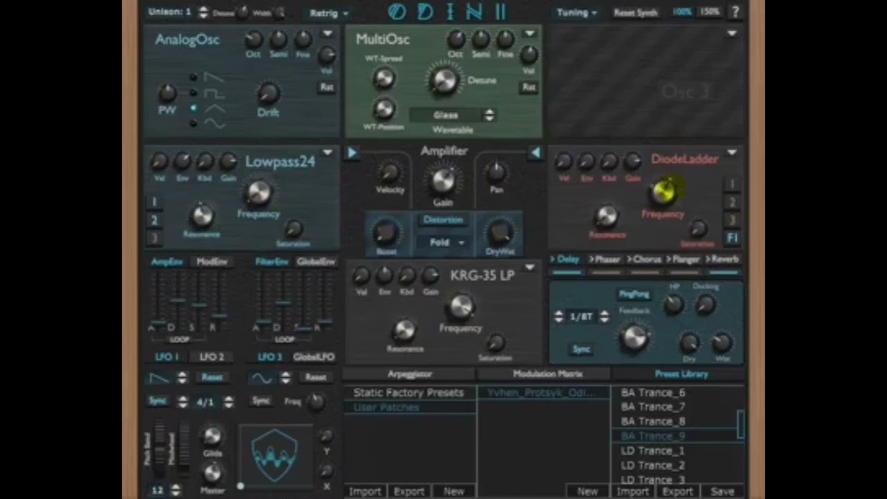 Odin2 vst Presets of Trance free downloads by Yvhen Protsyk