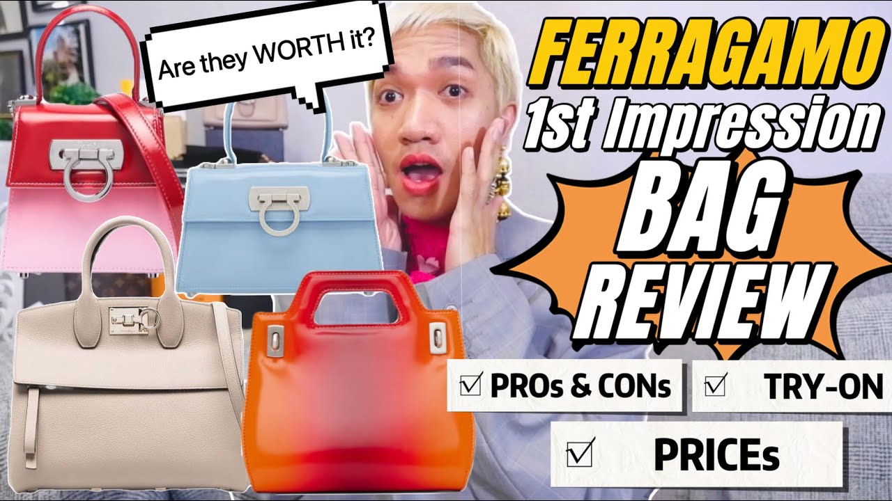 FERRAGAMO Try-on & BAG REVIEW. My 1st Impression w/ Ferragamo Iconic Top Handle + WANDA + Studio Bag