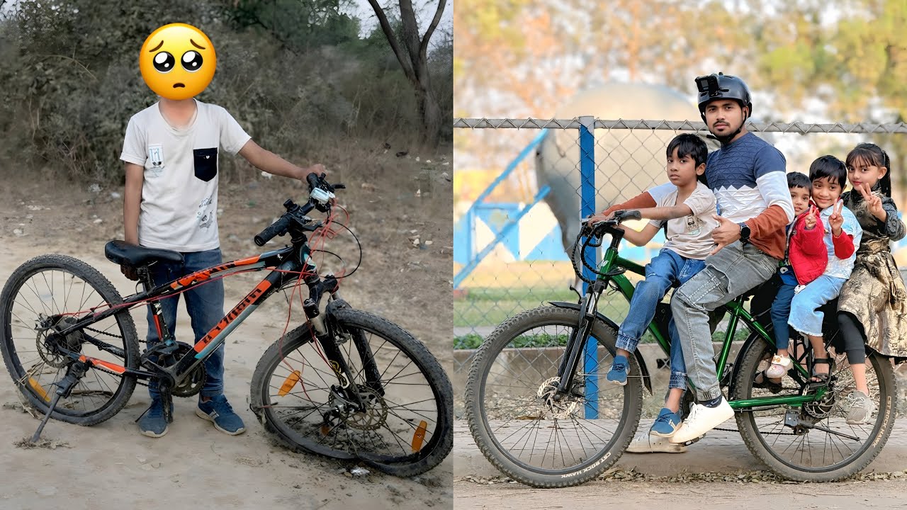 Aaj hum phas gaye… Arsh ki cycle beech road par kharab! 😭