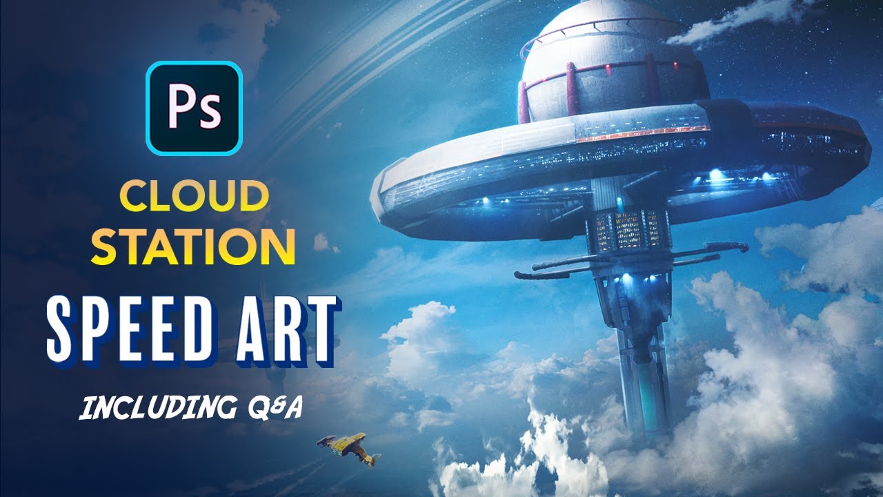 Создание облачной станции в Photoshop — Sci-Fi Speed ​​Art, включая вопросы и ответы