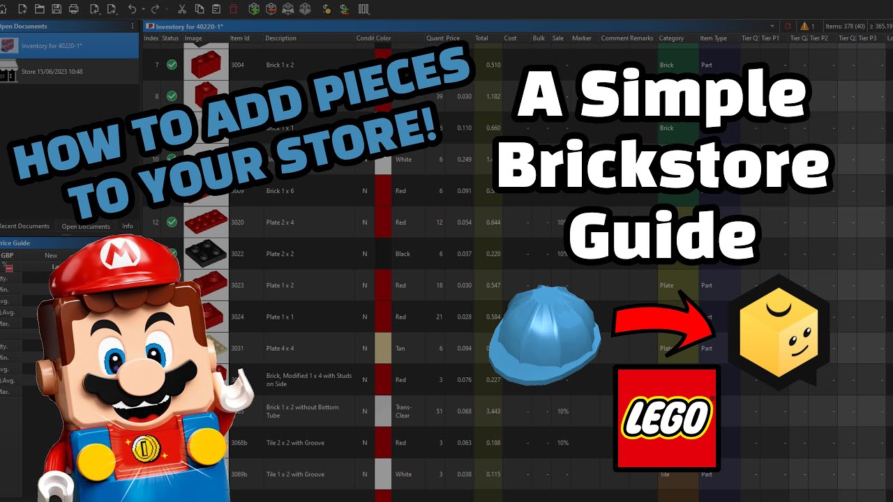 A Simple Brickstore Guide | How to add pieces onto your Bricklink Store | Brickstore 2023
