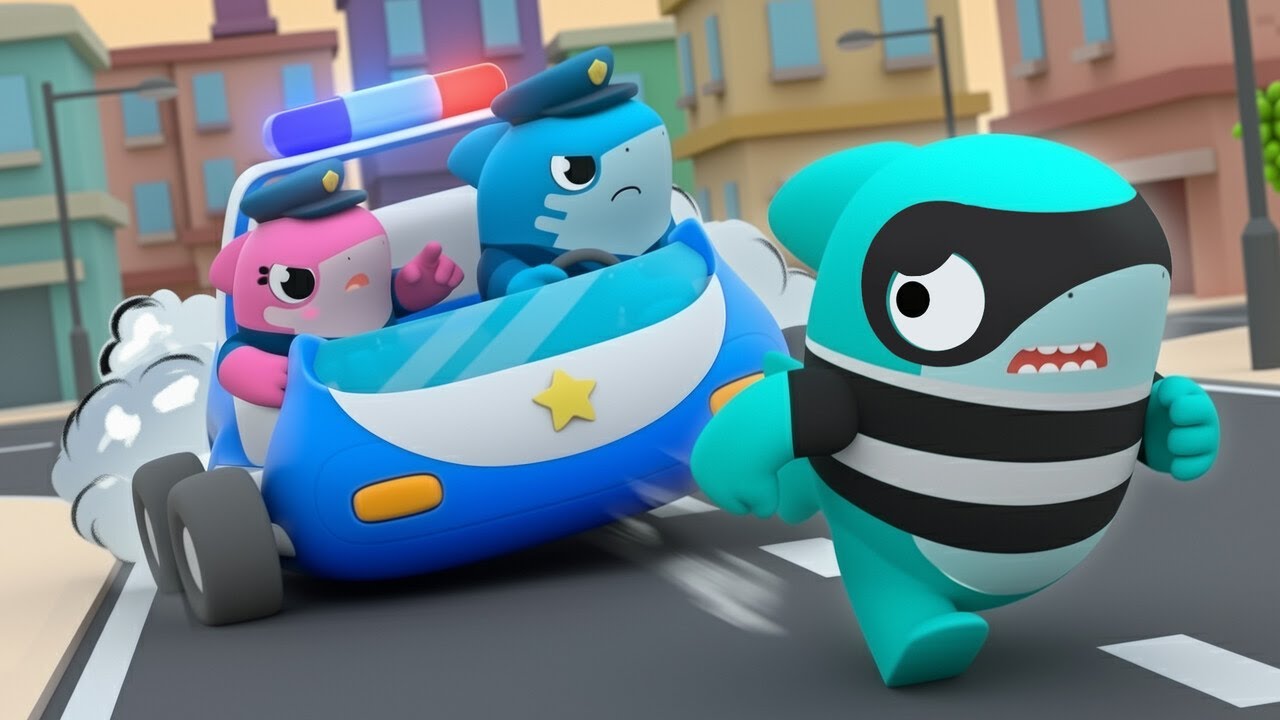 CANÇÃO DO POLICIAL! BABY SHARK é um policial! - Brincar de faz de conta para crianças