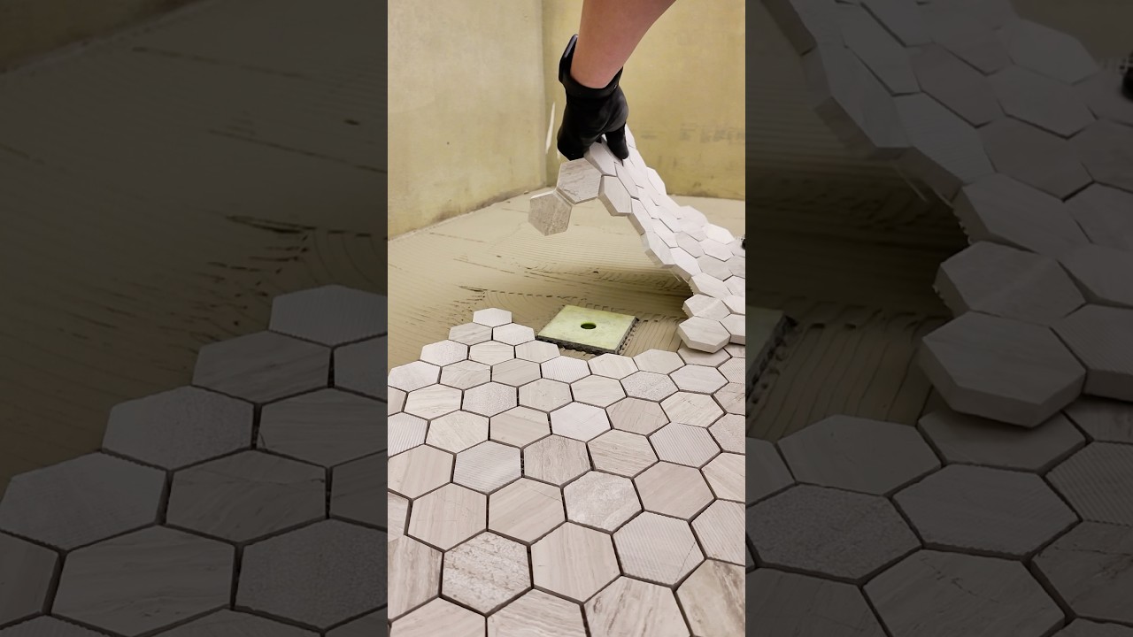 Tile Around Shower Drain | Precision Cuts & Clean Finish