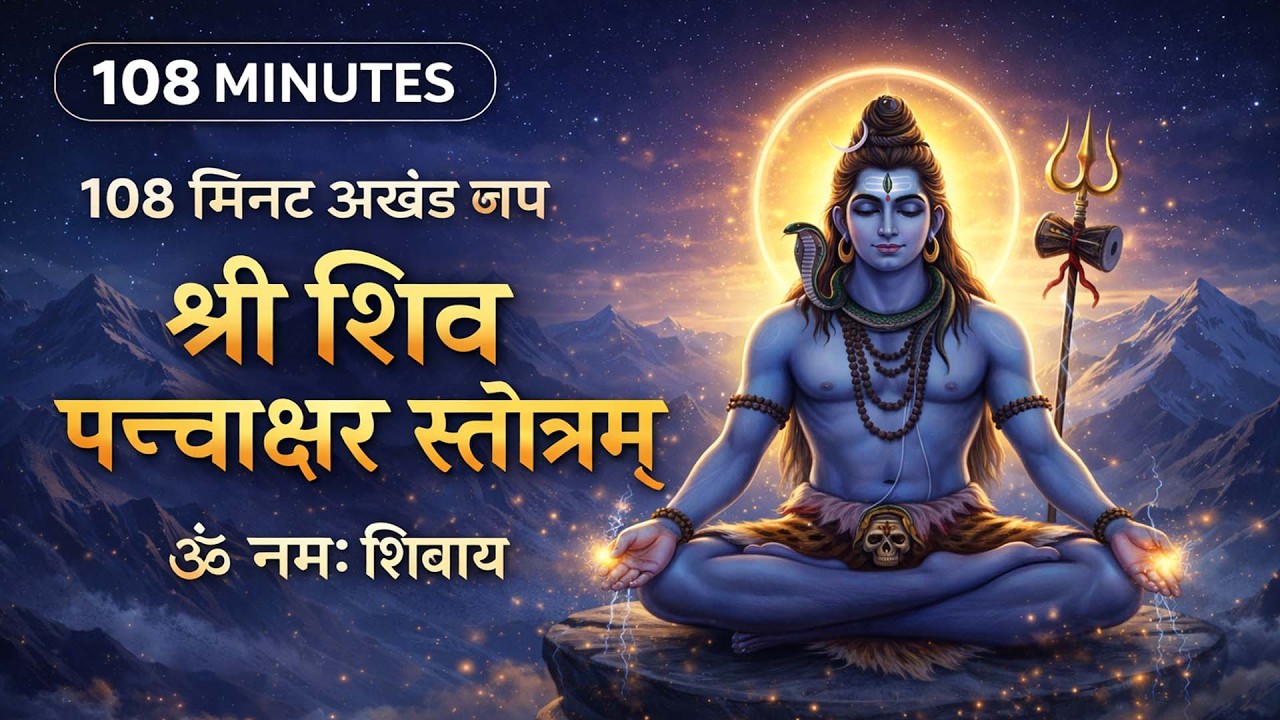 महाशिवरात्रि स्पेशल 🔱 108 मिनट श्री शिव पंचाक्षर स्तोत्रम्| Om Namah Shivaya जाप | Shiva Mantra 2026