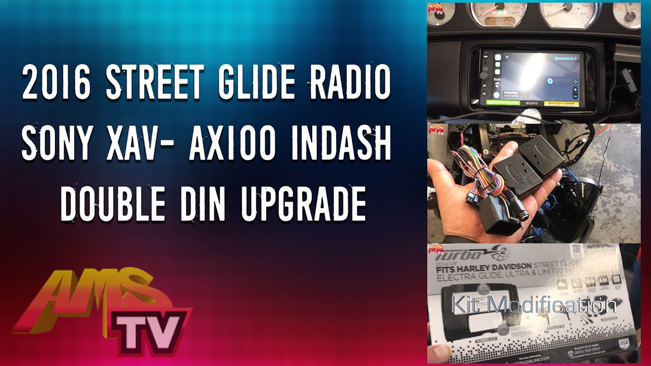 2016 Street Glide Radio Sony XAV- AX100 Indash Double Din  Upgrade Project 389
