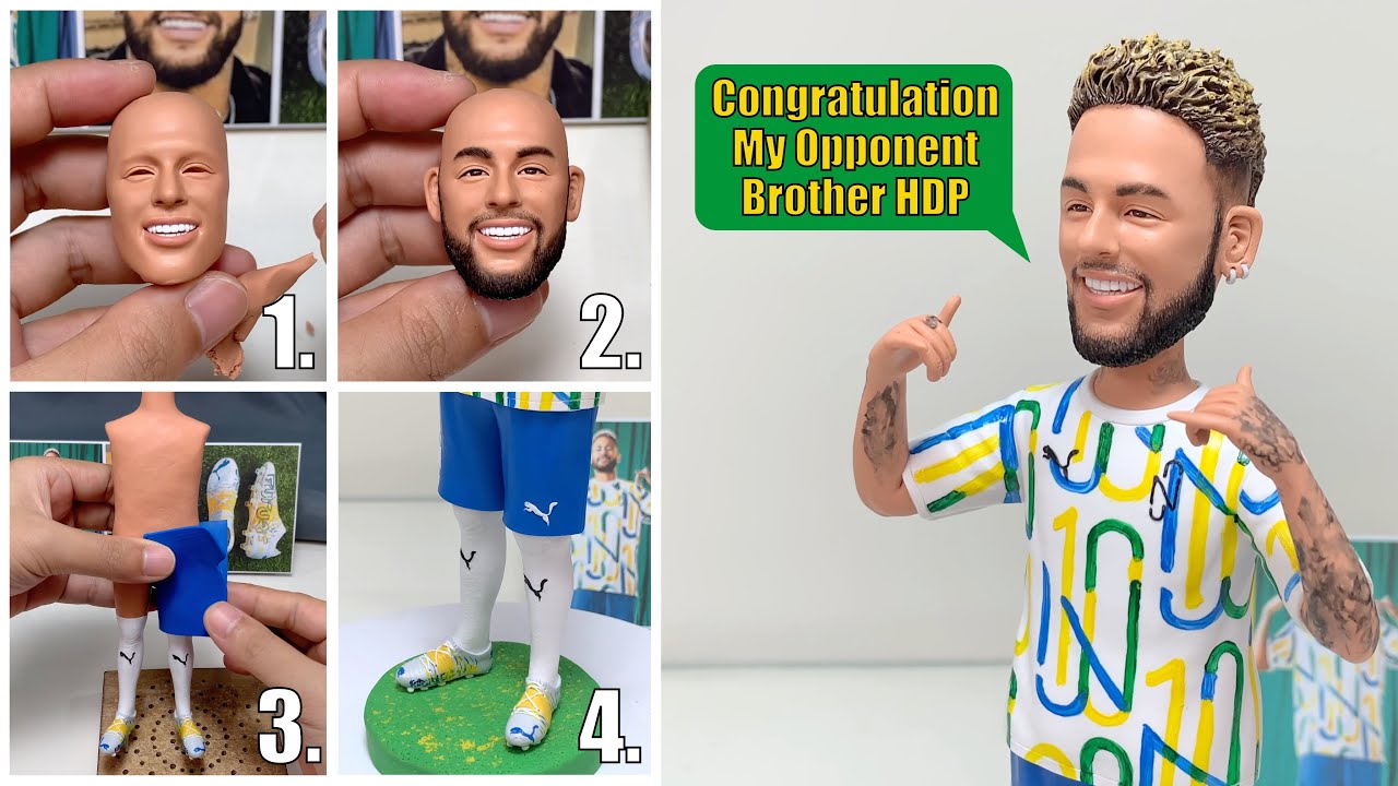 Neymar Jr. made from polymer clay 2.0, more refined details added【Clay Artisan JAY】