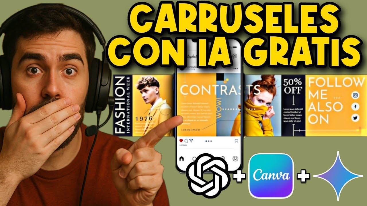 Cómo CREAR un CARRUSEL para INSTAGRAM con IA y CANVA (GRATIS) | Tutorial paso a paso✅️