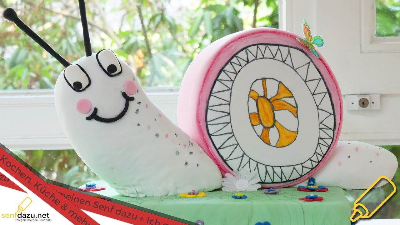 Schnecken Torte I Motivtorte I 3D Kindergarten Logo mit Fondant I senfdazu.net & PurzelCake