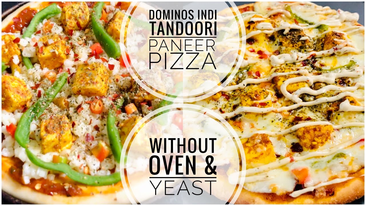 Dominos Indi Tandoori Paneer Pizza Recipe Without Oven & Yeast | No Oven No Yeast Paneer Pizza |