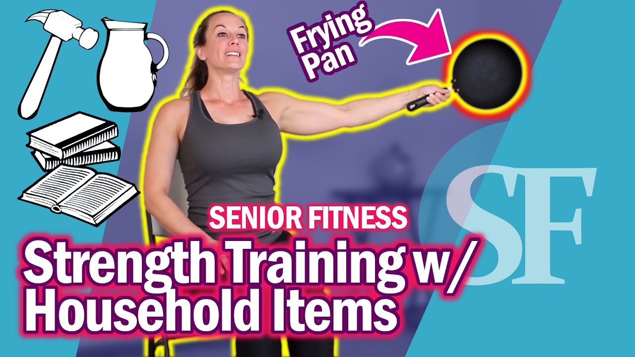 Seated Strength Training Workout At Home For Seniors Using Everyday Household Items