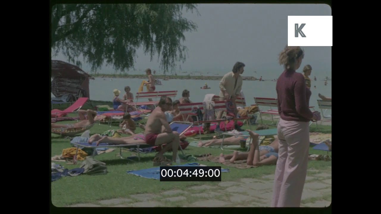 1970s Hungary, People Sunbathing By Lake Balaton, 35mm