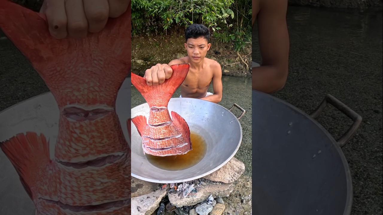 Frying 3Kg Fishtail! 🔥 Outdoor Cooking! 👌