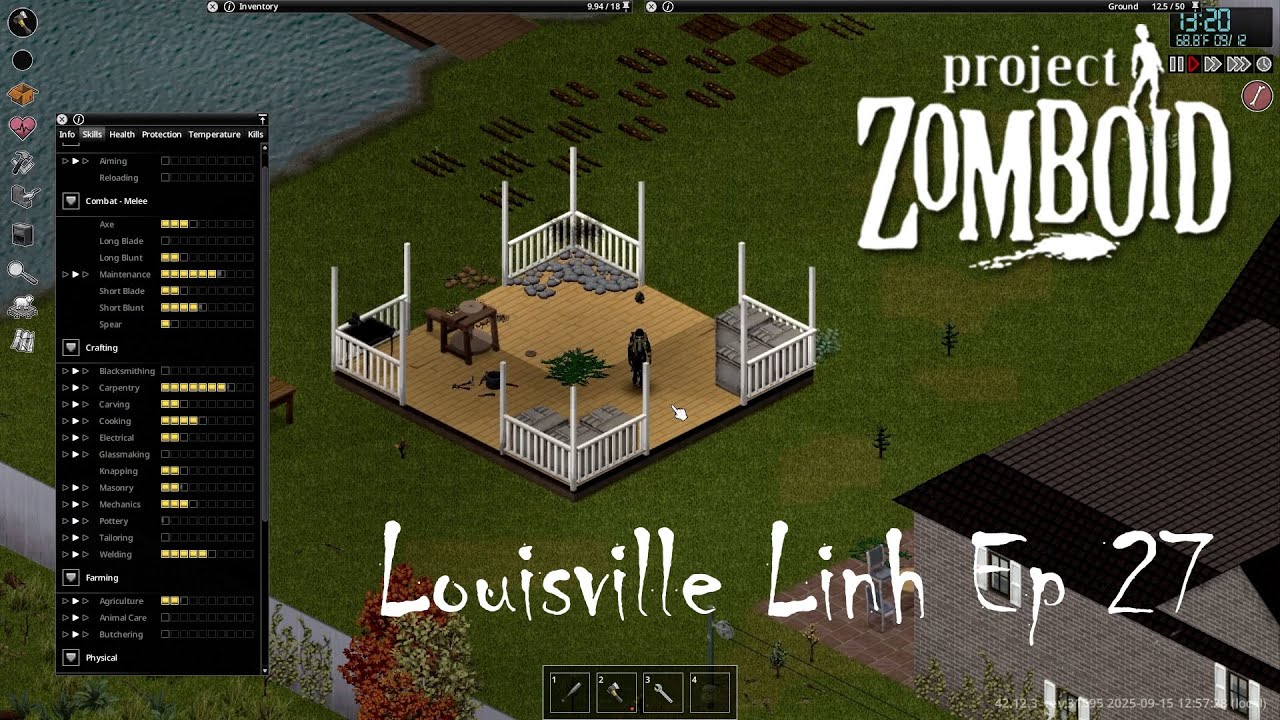Project Zomboid Louisville Linh Ep 27 | Figuring out masonry and pottery skill grinding