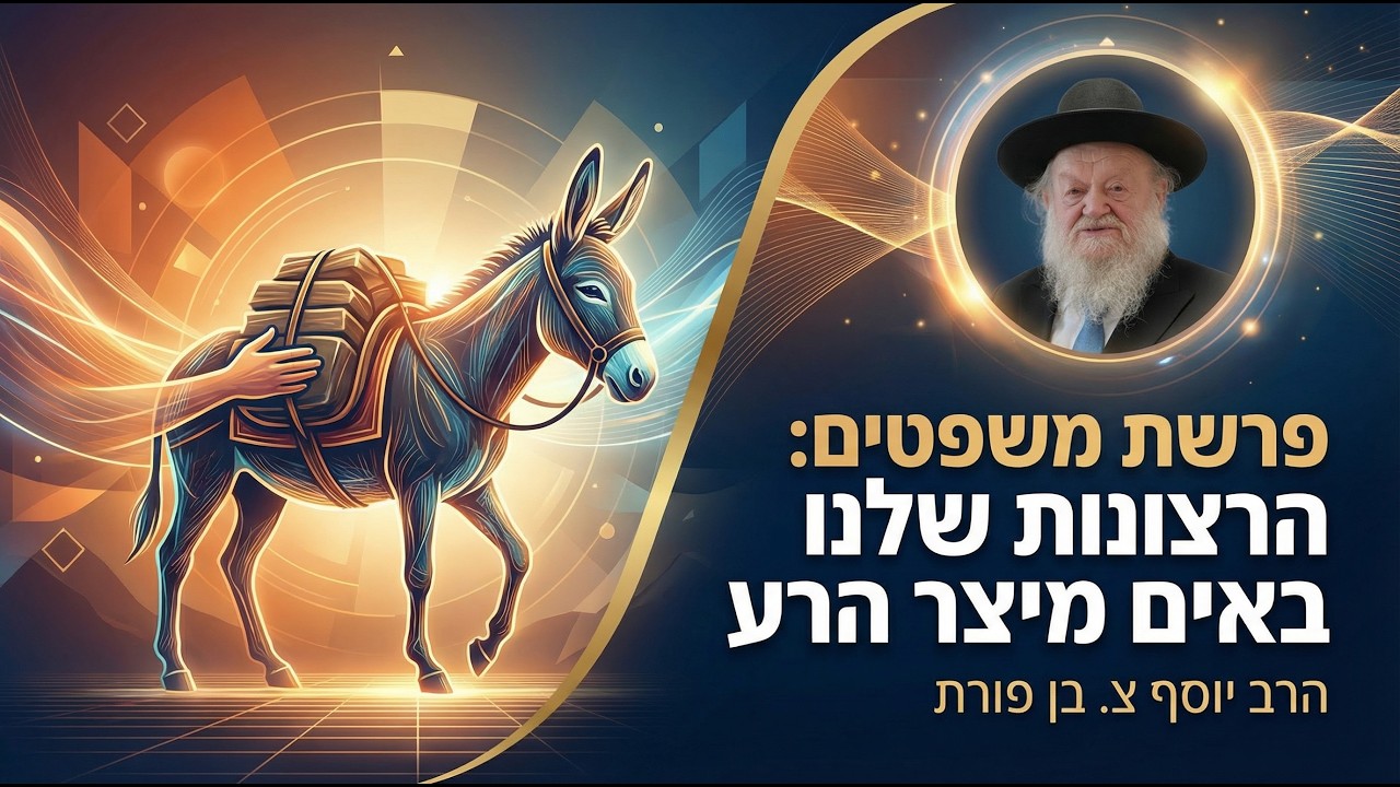 פרשת משפטים - הרצונות שלנו באים מיצר הרע | הרב יוסף צ. בן פורת - תשפ