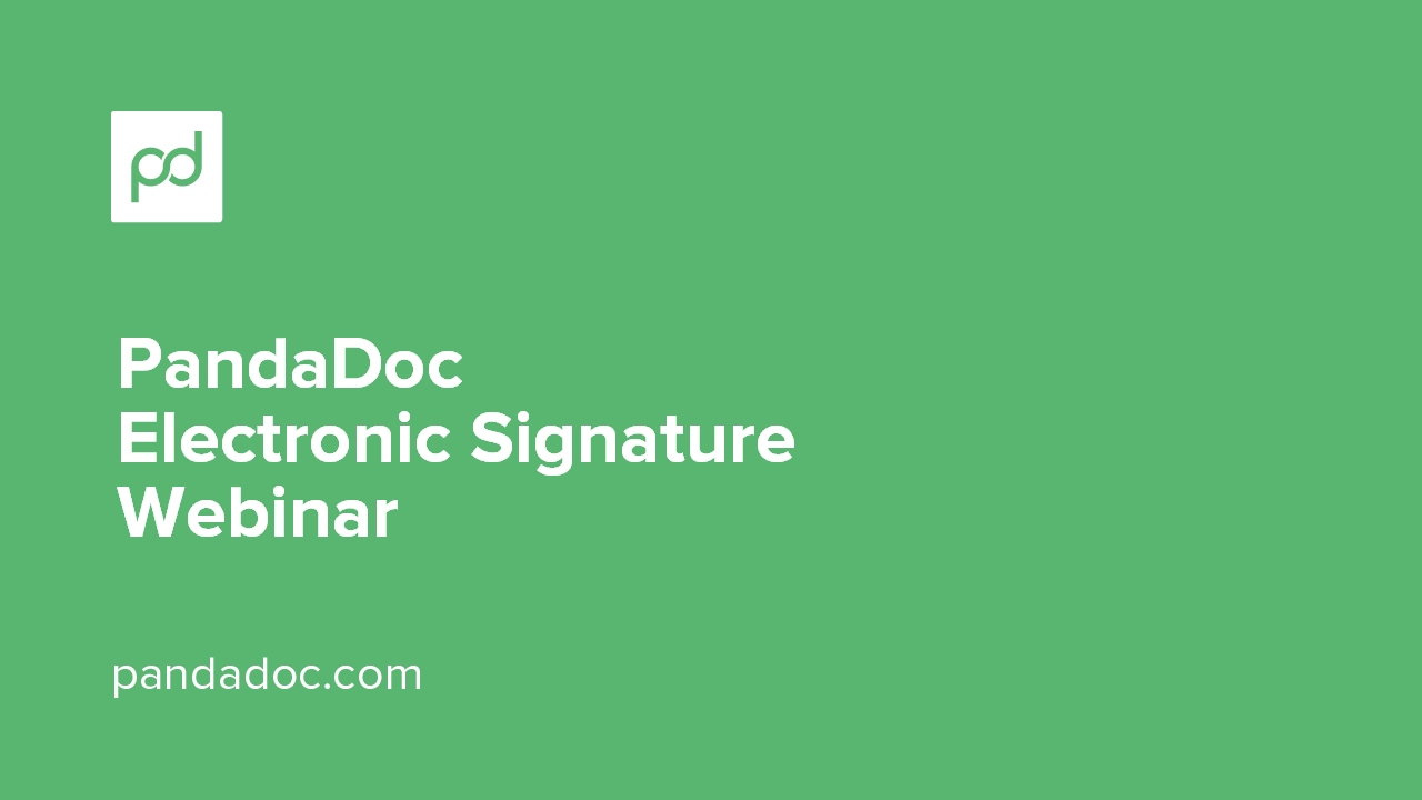 PandaDoc 102 - Electronic Signatures
