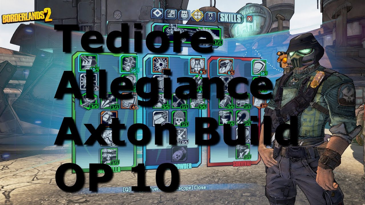 Tediore Allegiance Axton Build | Borderlands 2 | OP 10