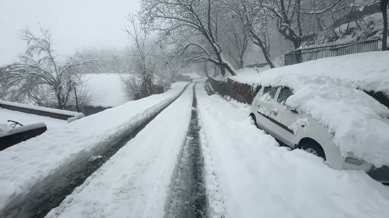 Season first snow fall in Kashmir #kashmirsnowfall #travel#love#gulmarg #villagelifestyle 