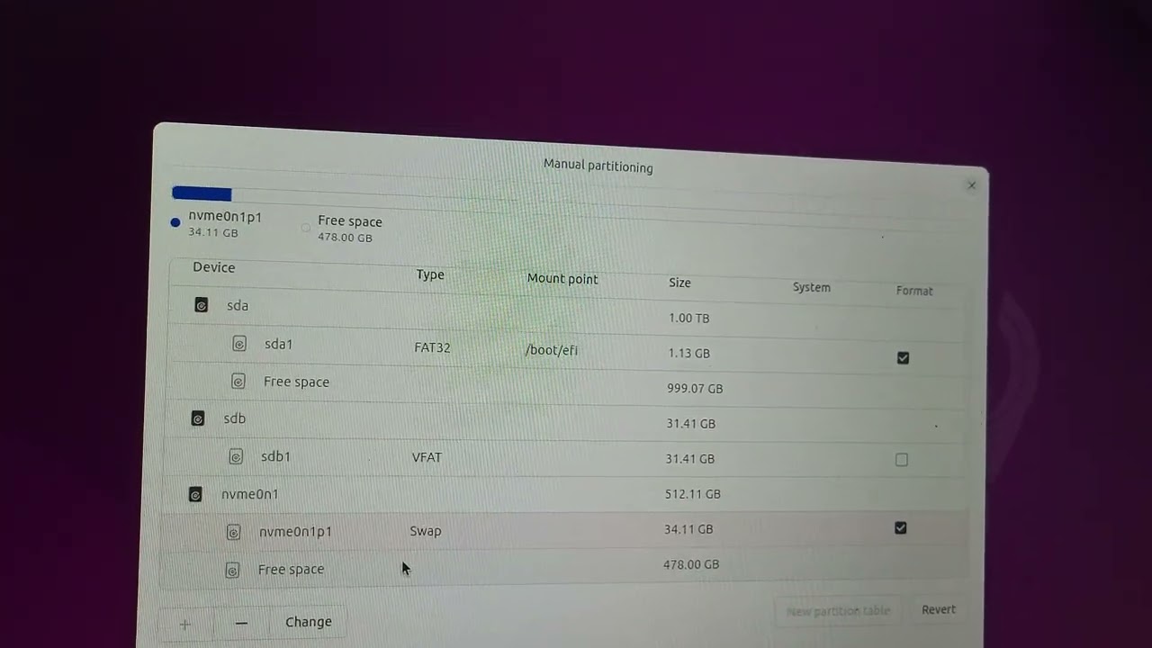 How To Do Manul Partition For Installing Ubuntu Newer Version?