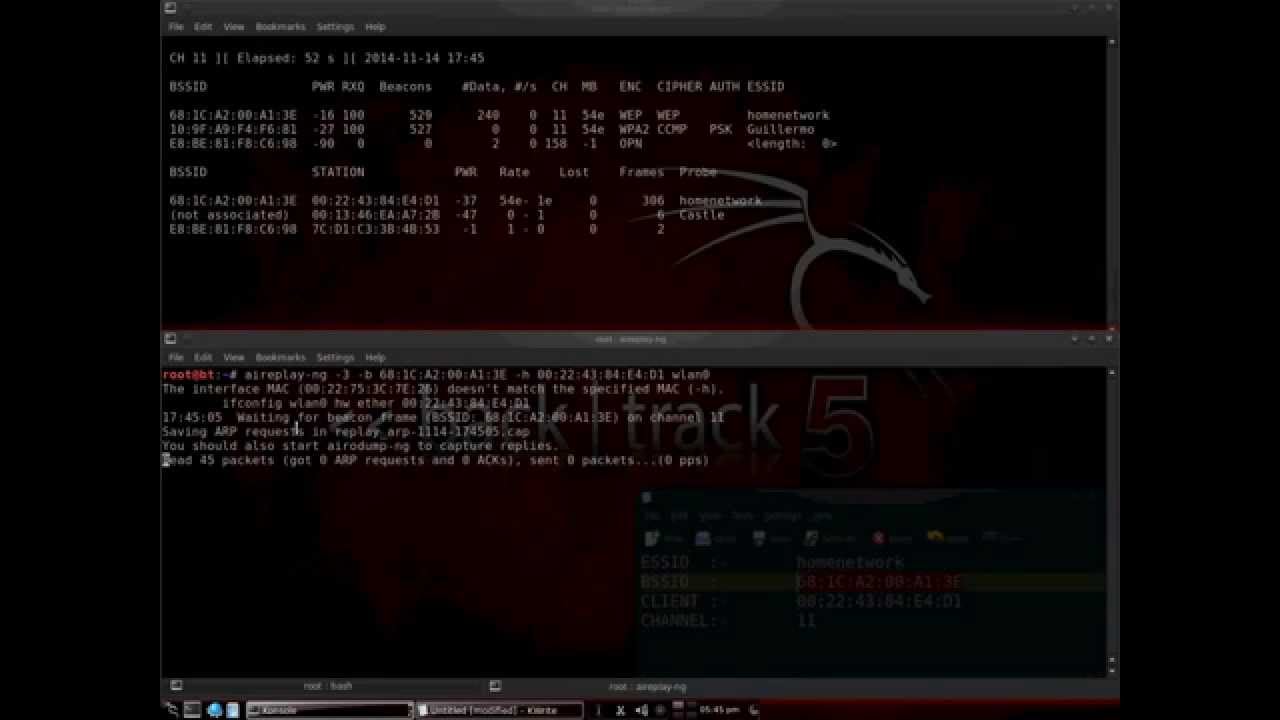 Hacking WEP with Backtrack 5 - QuickFix PEI - (with clients)