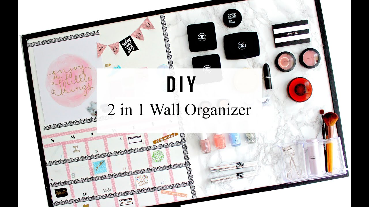 2in1 DIY Wall Organizer & Magnetic Makeup board
