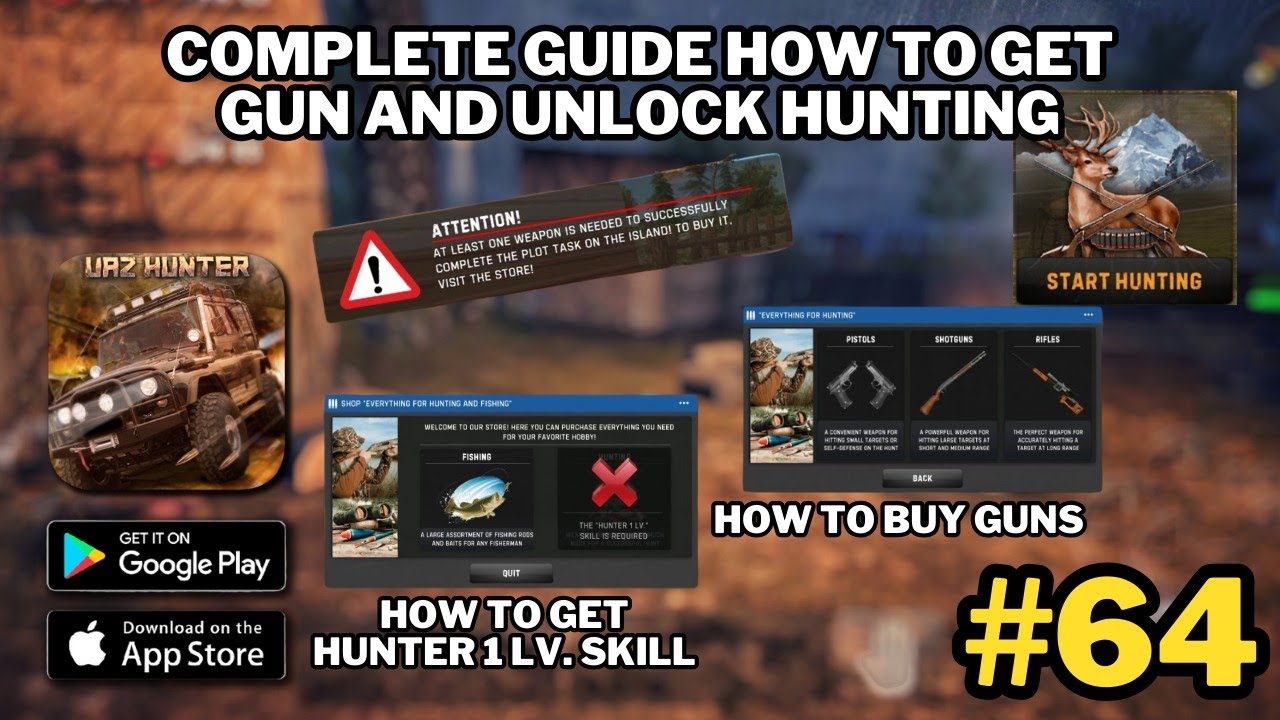 Russian Car Driver UAZ HUNTER - How to Get Hunter 1 LV & How To Buy Gun (Android) 