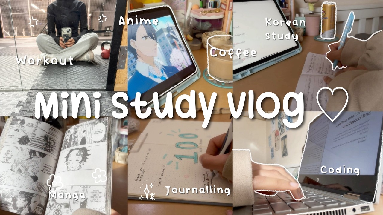 Celebrating 100 subscribers!! ♡ workout, silent vlog, anime, manga, study, korean skincare