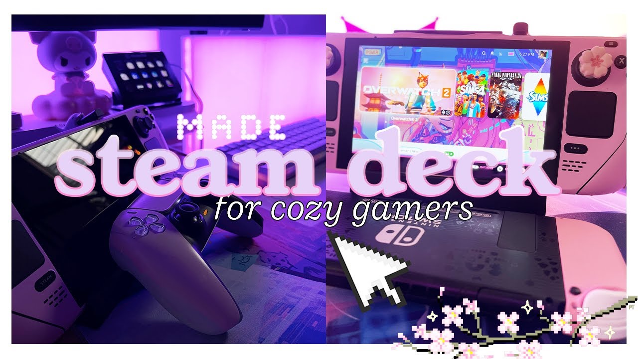 🌸  the steam deck is for the cozy gamers | cute pink steam deck showcase | comfy pc gaming on the go